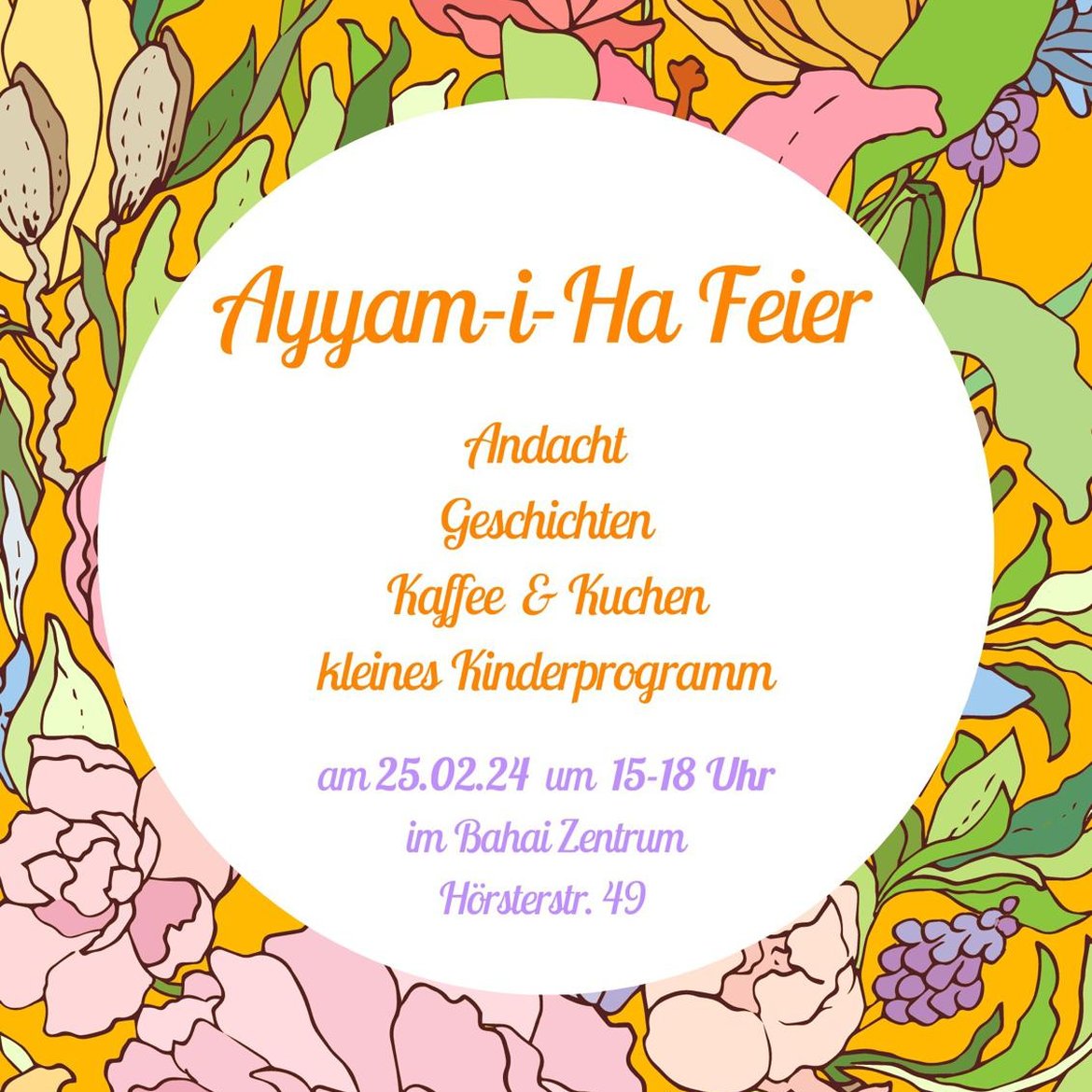 Einladung Ayyam-i-ha 2014